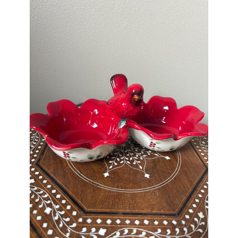 Vintage Pfaltzgraff ‘Winterberry’ 2 Section Cardinal Server